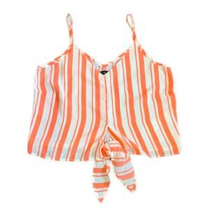 Cotton On Coral Stripped Tie Front Tank Size XS